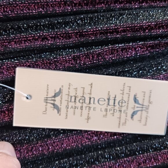 Nannette Lapore NWT Knit Pleated Sparkle Midi Skirt, Lerouge/Silver/Black, Large - Picture 12 of 16